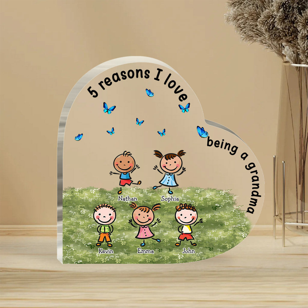 Love Being A Grandma - Personalized Mother's day Grandma Custom Shaped Acrylic Plaque