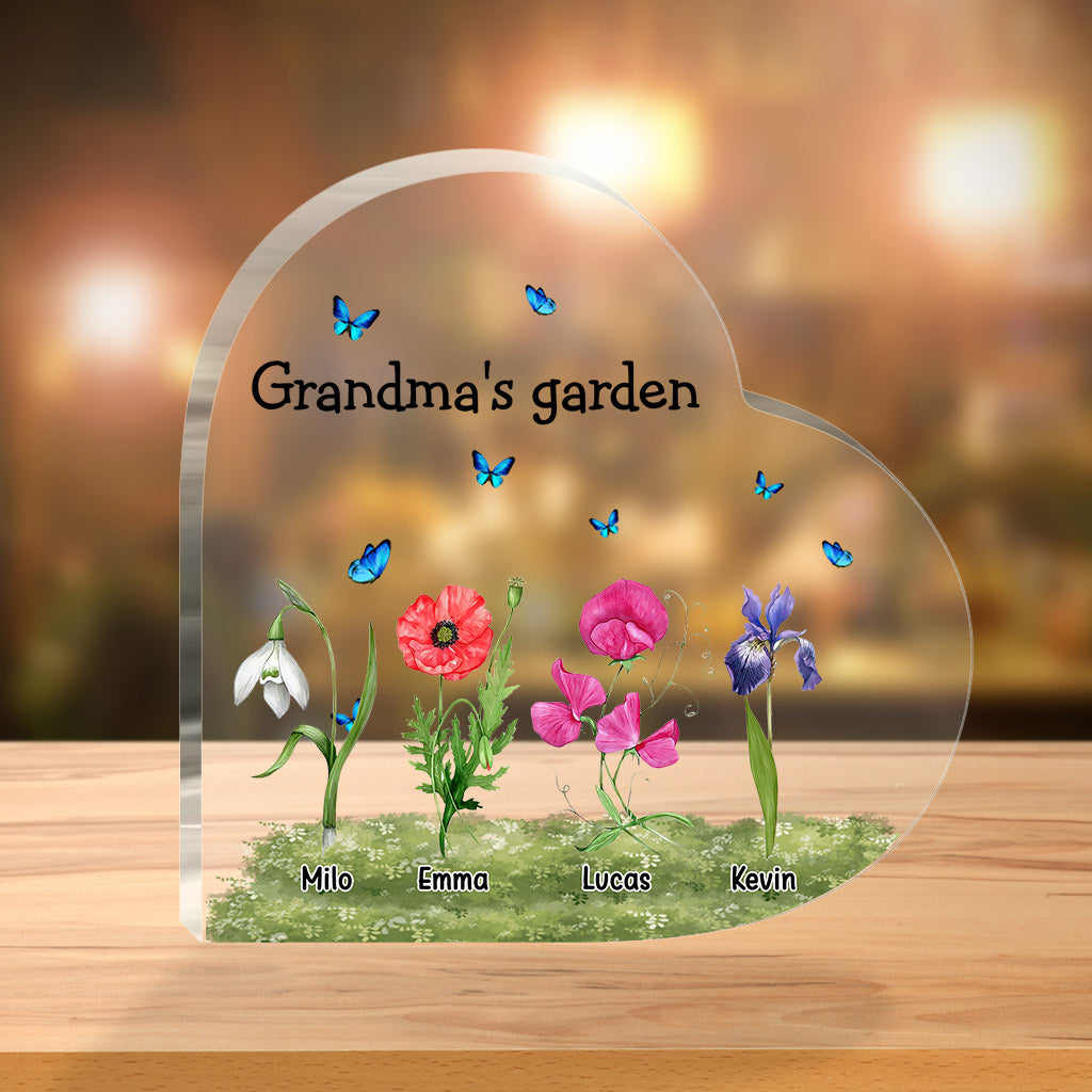 Grandma's Garden Birth Month Flower - Personalized Mother's day Grandma Custom Shaped Acrylic Plaque