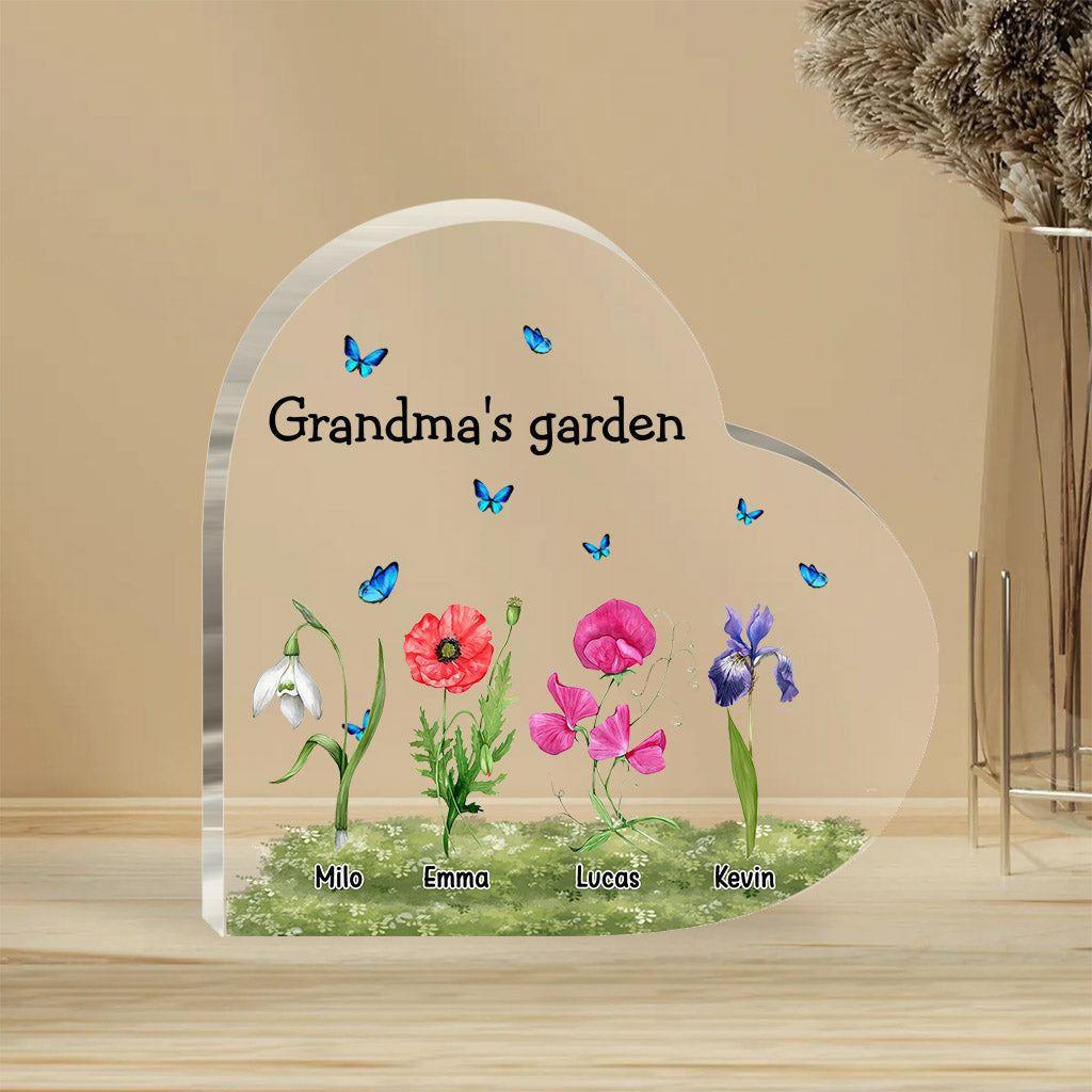 Grandma's Garden Birth Month Flower - Personalized Mother's day Grandma Custom Shaped Acrylic Plaque