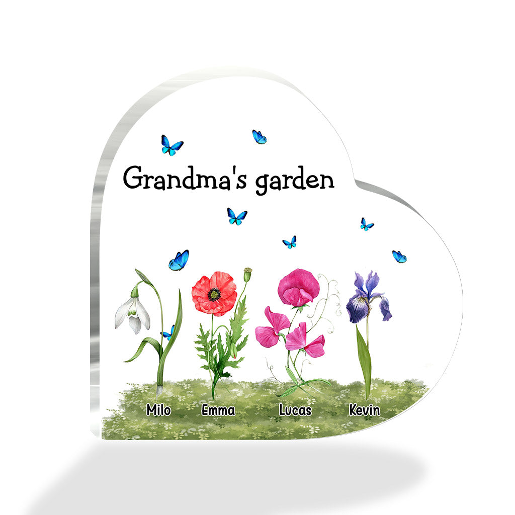 Grandma's Garden Birth Month Flower - Personalized Mother's day Grandma Custom Shaped Acrylic Plaque