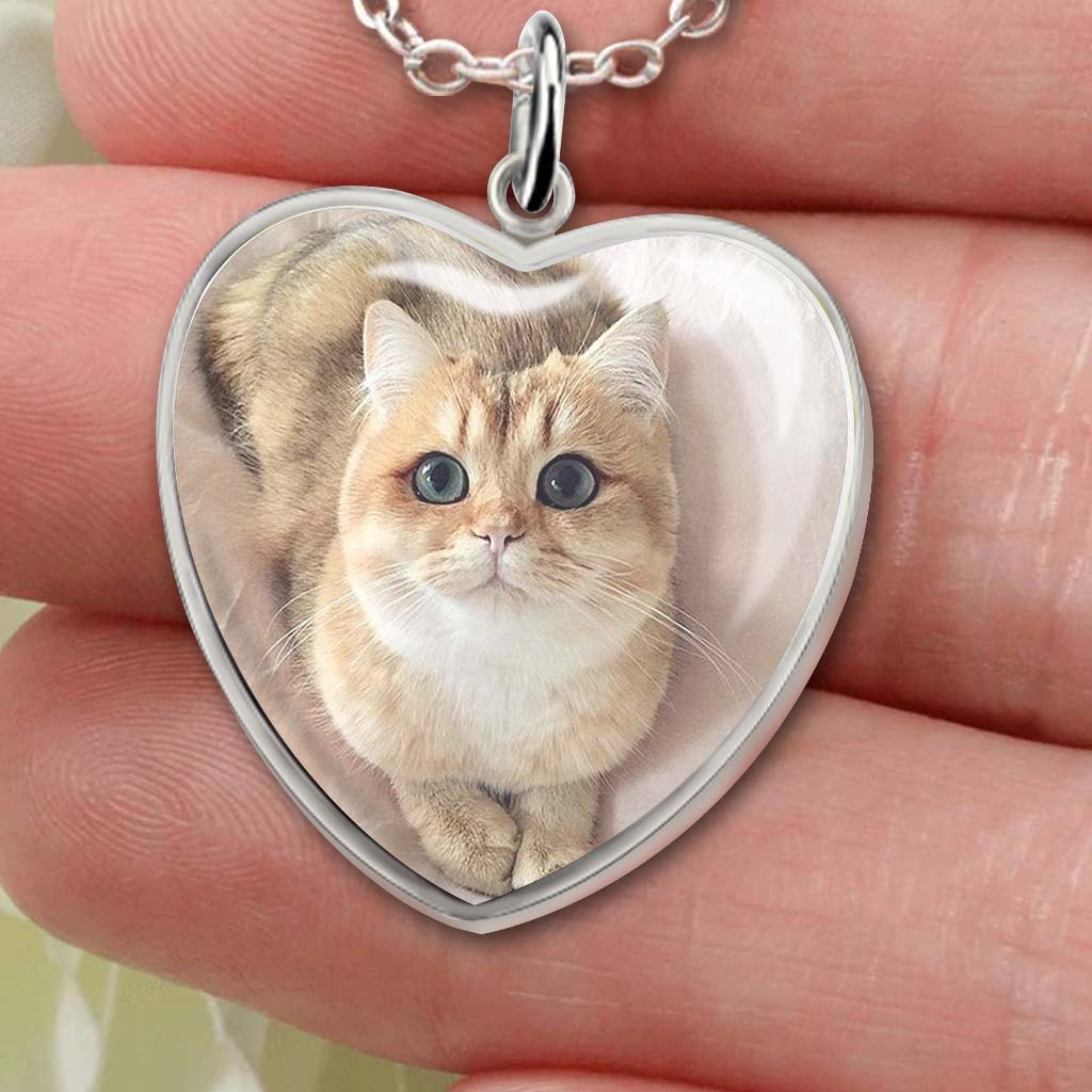 Don't Cry For Me Mom - Personalized Mother's Day Cat Heart Pendant Necklace