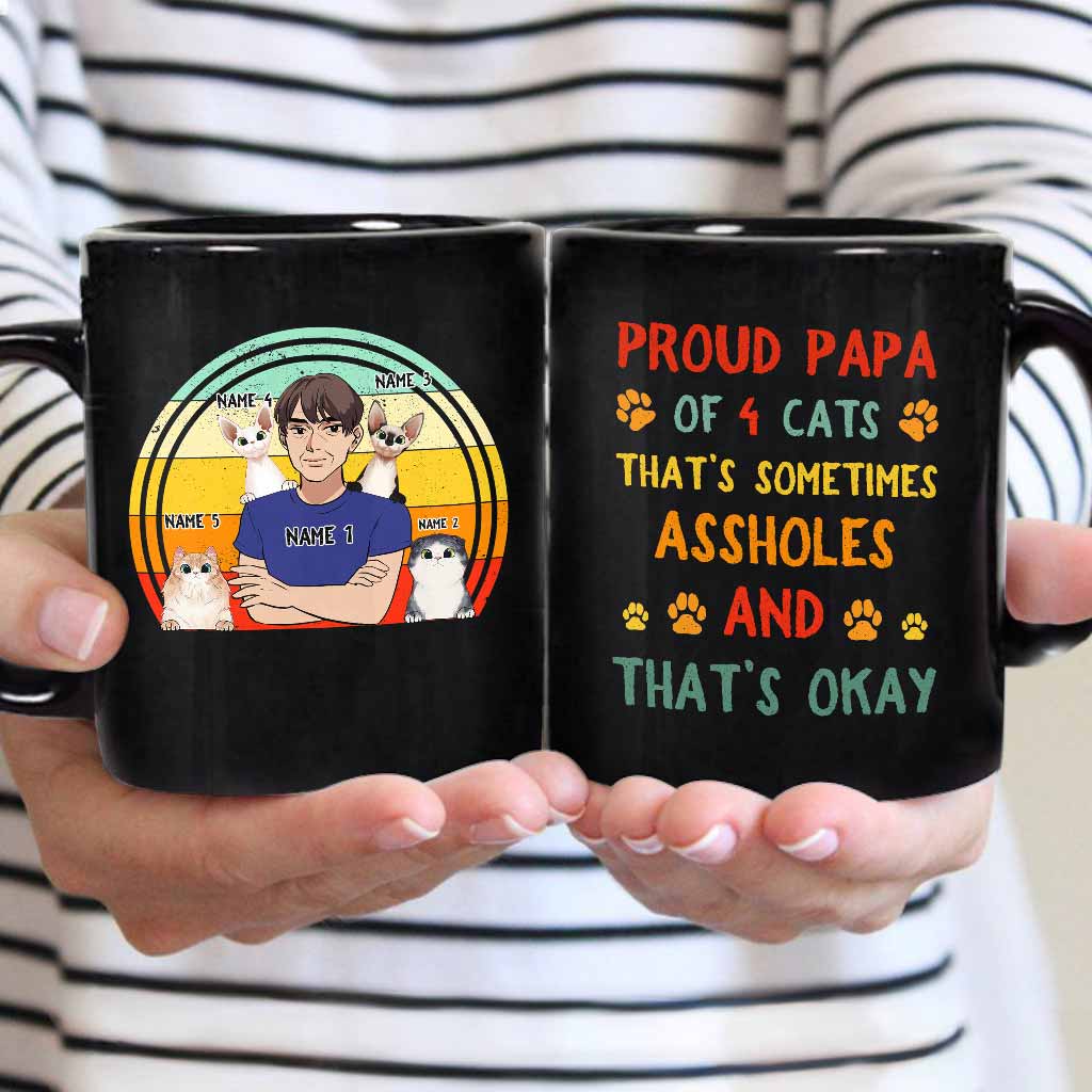 Pround Papa Of A Cat - Personalized Father's Day Mug