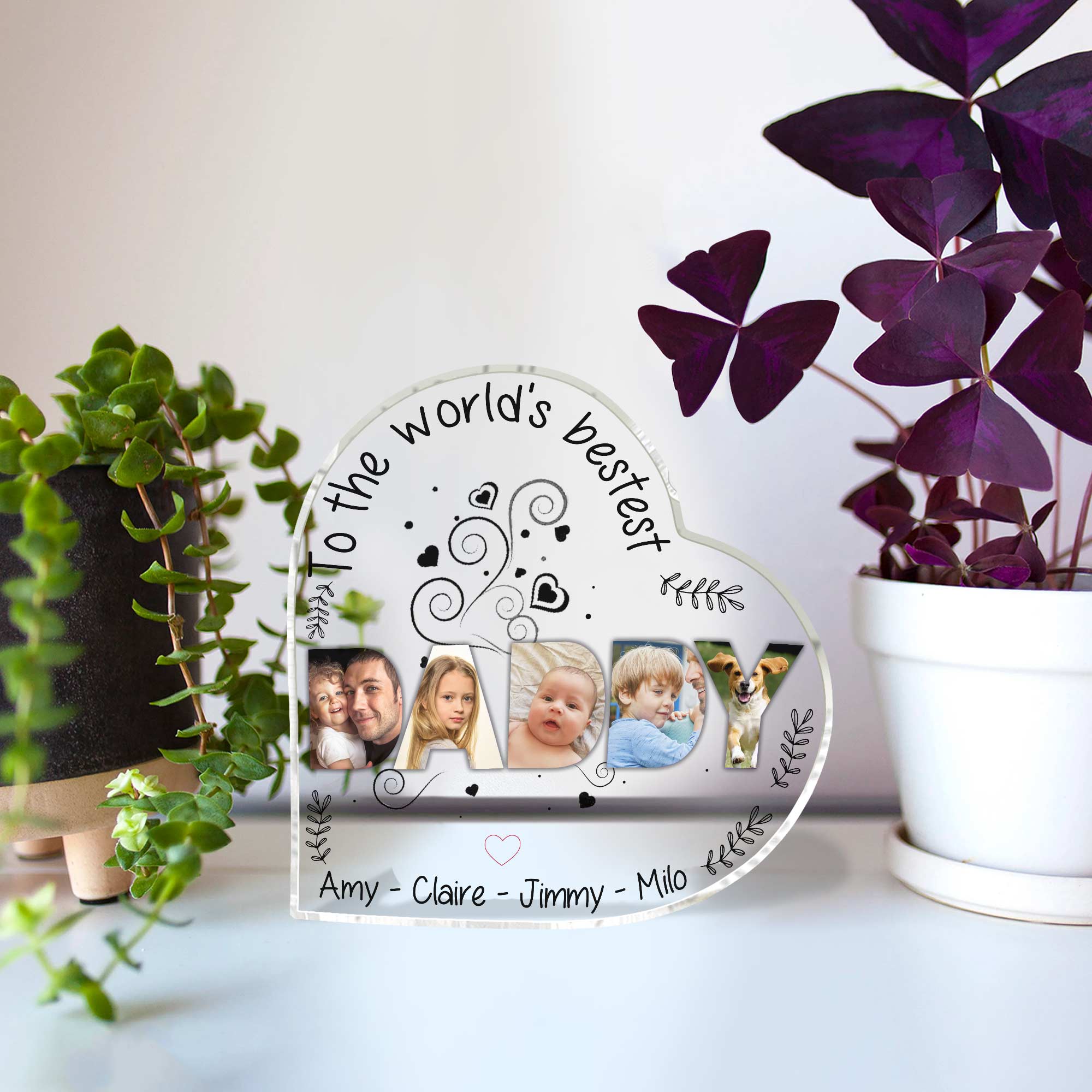To The World's Bestest Daddy - Personalized Father Custom Shaped Acrylic Plaque