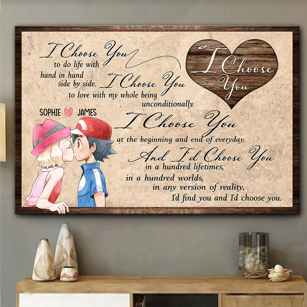 I Choose You - Personalized Monster Trainer Canvas and Poster