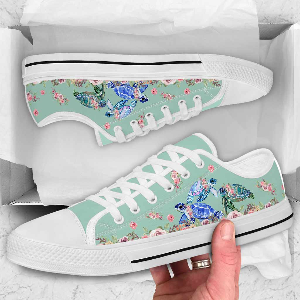 Turtle Flower  Low Top Shoes 062021