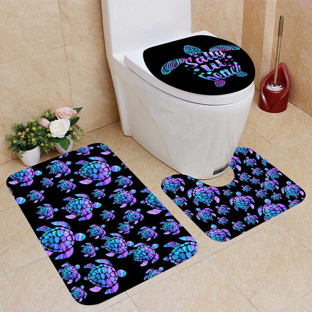 Salty Lil Beach - Turtle Bathroom Curtain & Mats Set