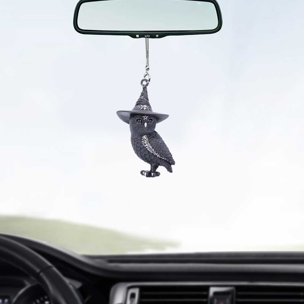 Cult Cuties Black Owl Witch Halloween - Witch Car Ornament (Printed On Both Sides)