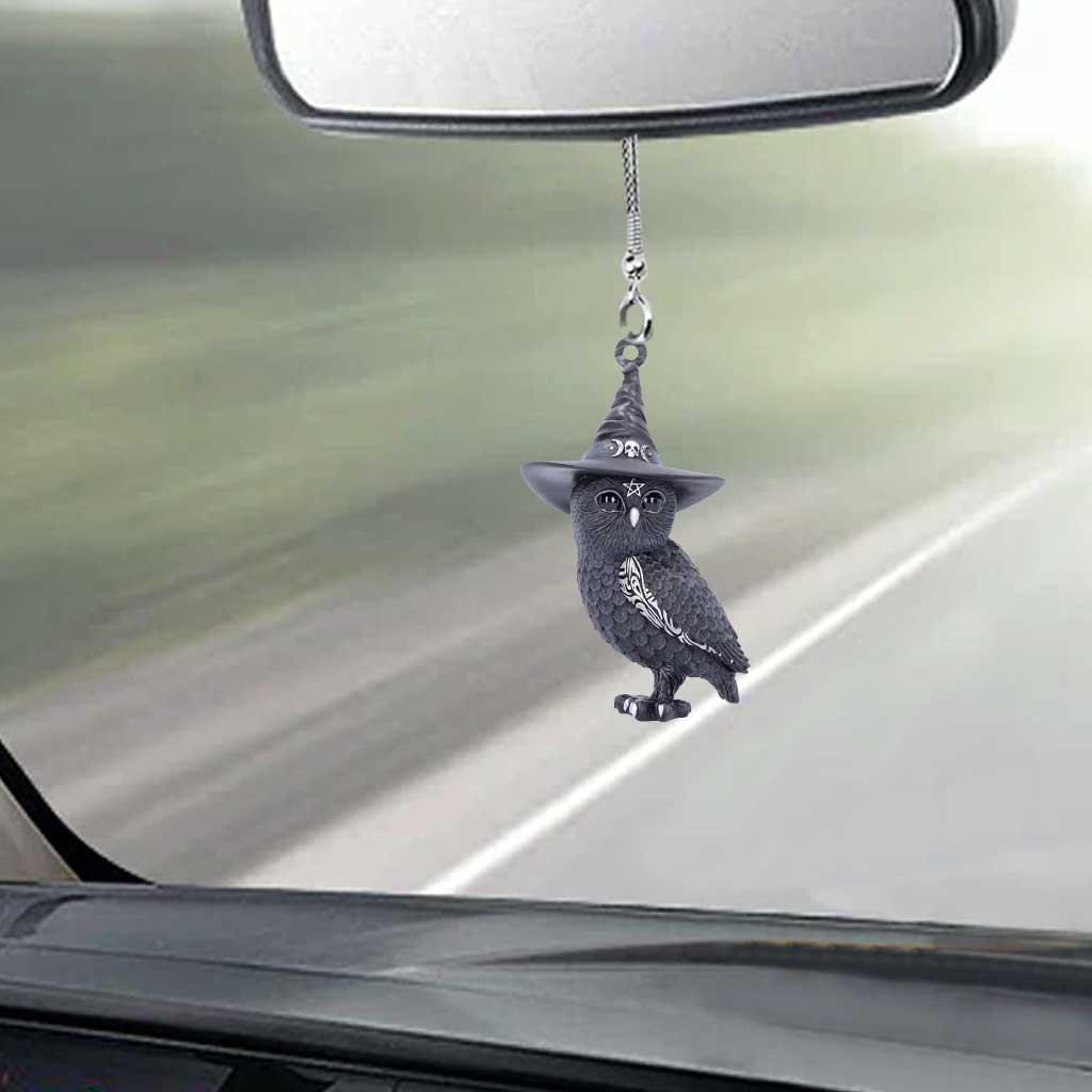 Cult Cuties Black Owl Witch Halloween - Witch Car Ornament (Printed On Both Sides)