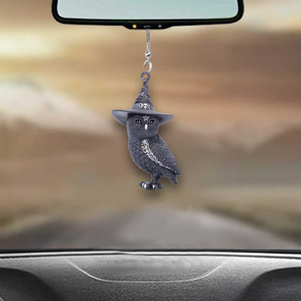 Cult Cuties Black Owl Witch Halloween - Witch Car Ornament (Printed On Both Sides)