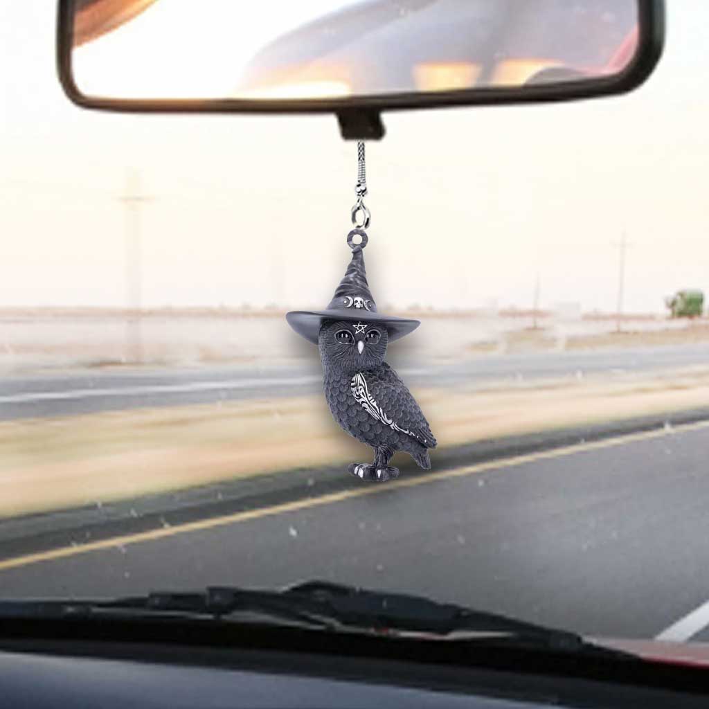 Cult Cuties Black Owl Witch Halloween - Witch Car Ornament (Printed On Both Sides)