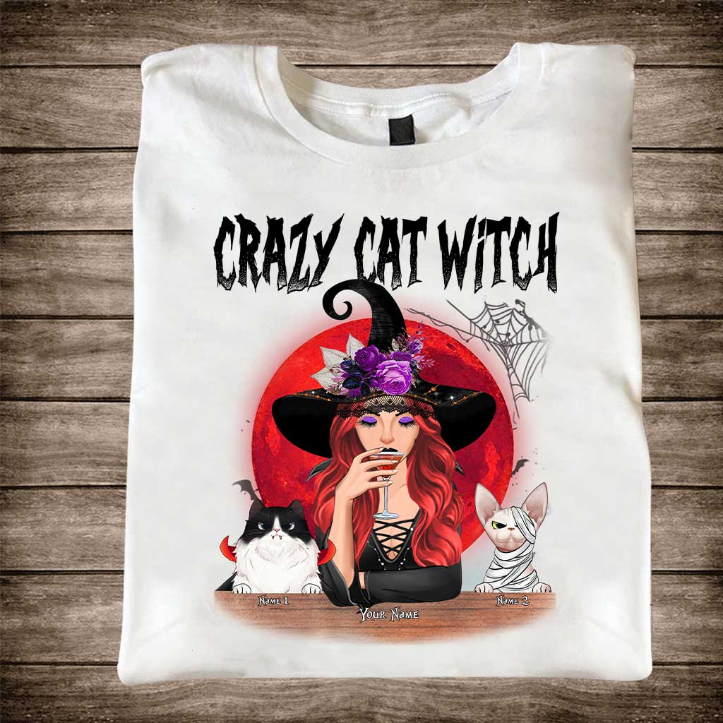 Crazy Cat Witch Personalized T-shirt And Hoodie 082021