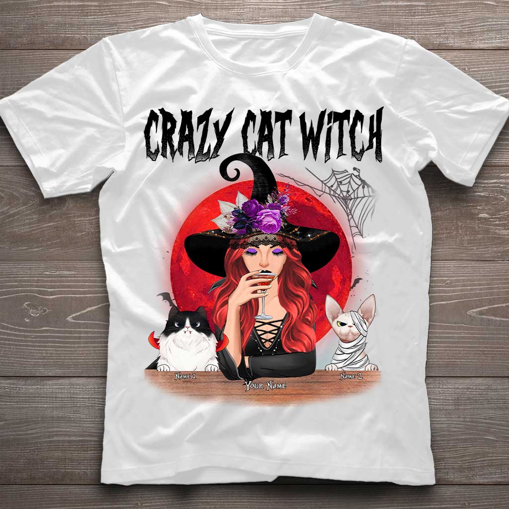 Crazy Cat Witch Personalized T-shirt And Hoodie 082021