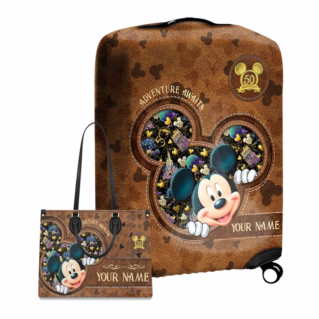 Adventure Awaits Magic Mouse Ears - Personalized Mouse Leather Handbag & Luggage Cover