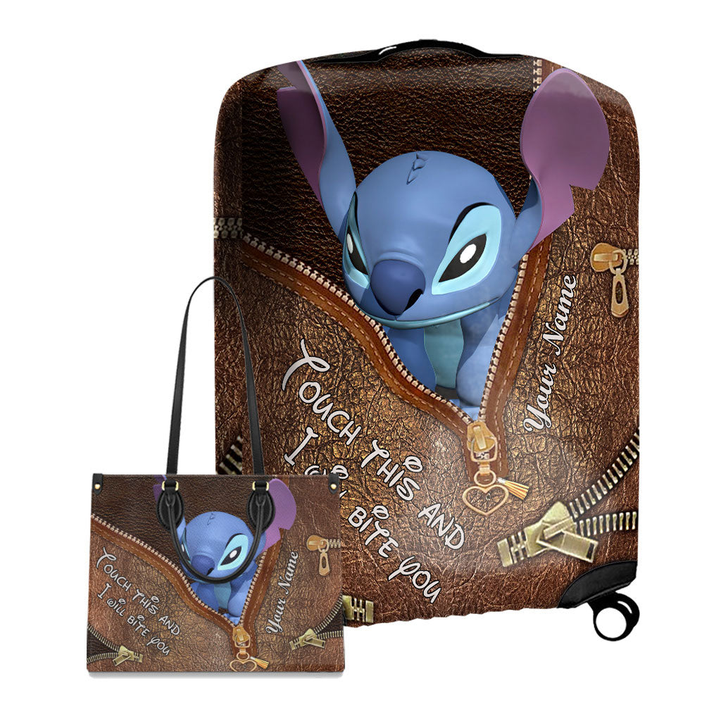 Touch This And I Will Bite You 3D - Personalized Ohana Leather Handbag & Luggage Cover