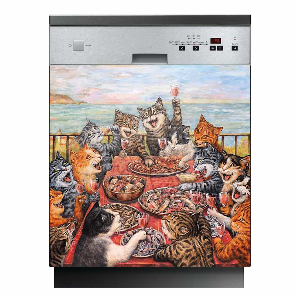 Purrfect Feast - Cat Dishwasher Cover