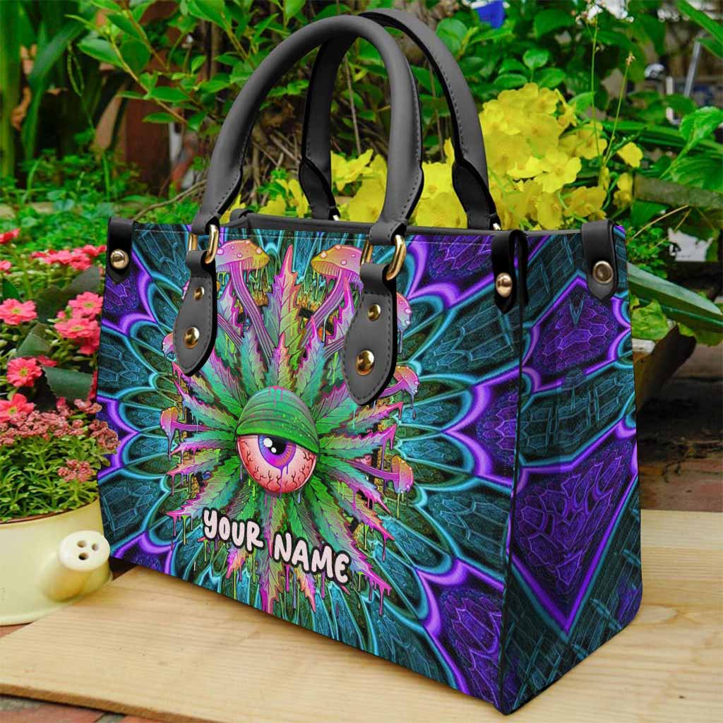 Magic Leaf Magic Eye - Personalized Weed Leather Handbag