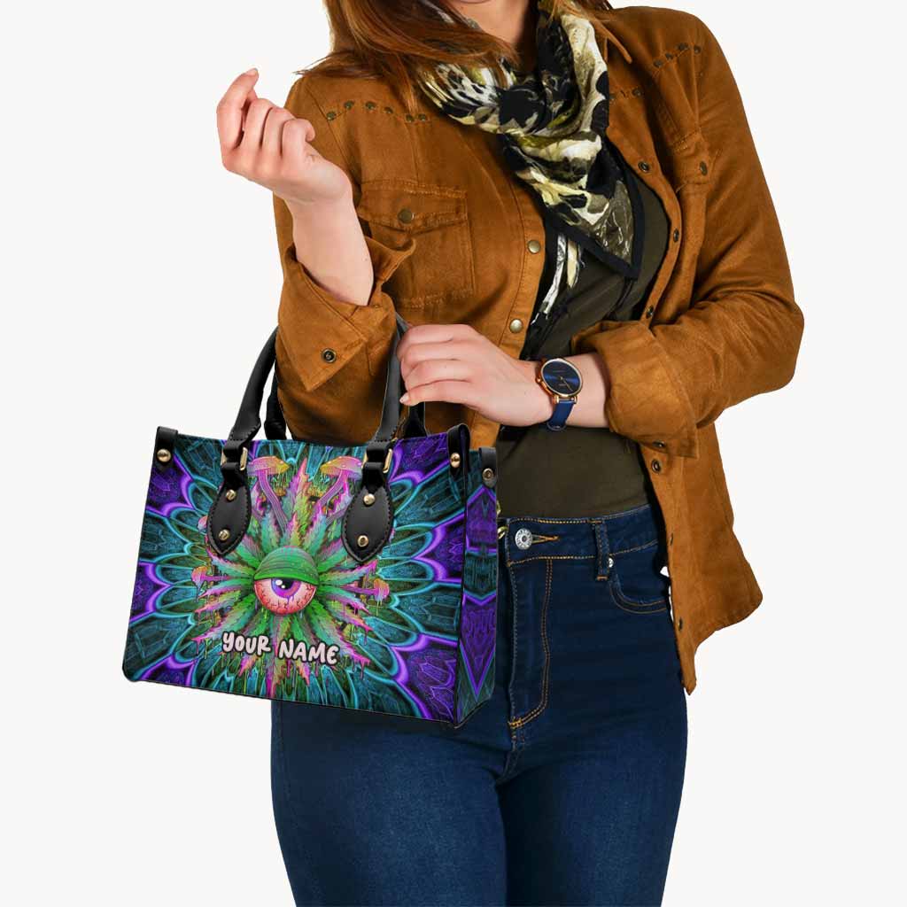 Magic Leaf Magic Eye - Personalized Weed Leather Handbag