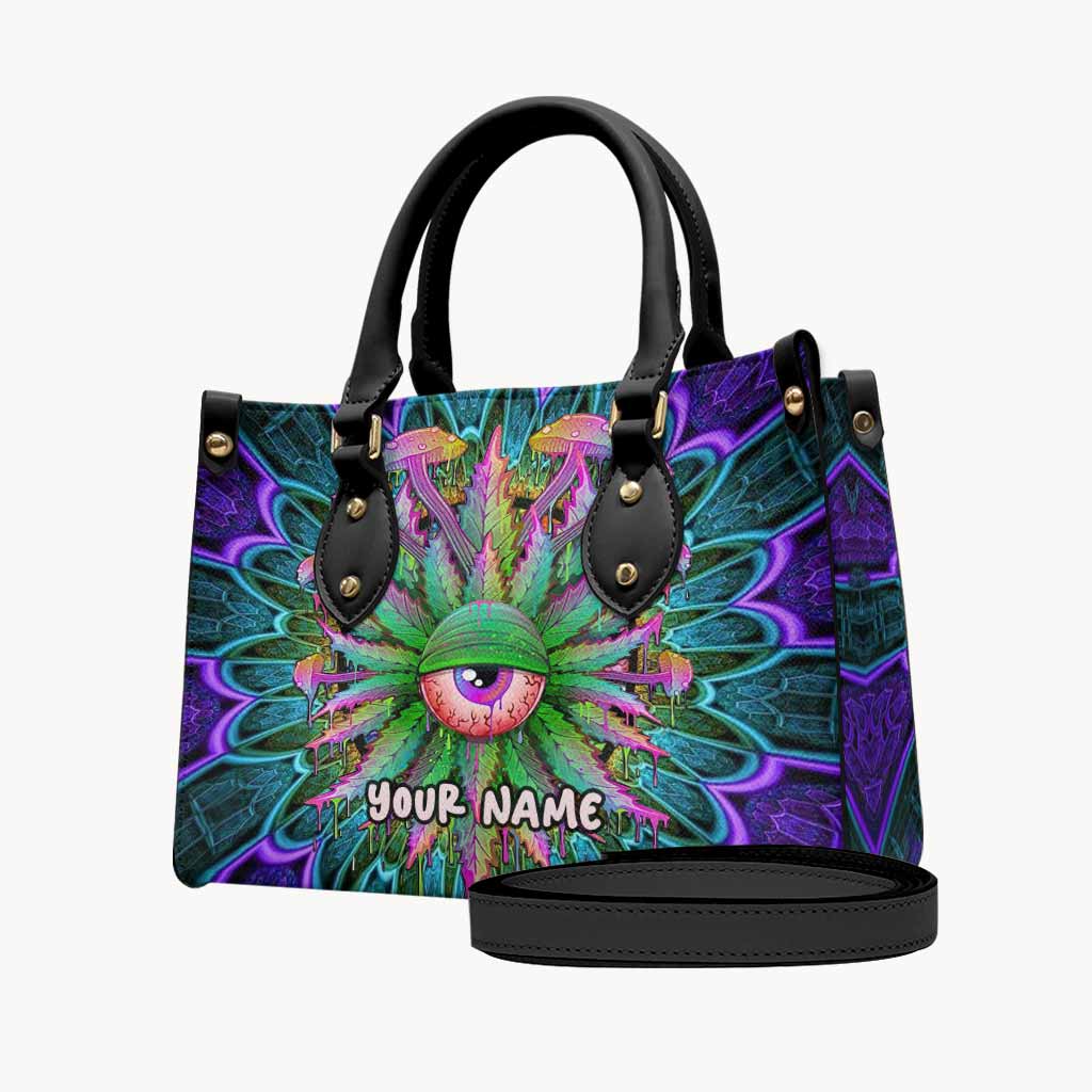 Magic Leaf Magic Eye - Personalized Weed Leather Handbag