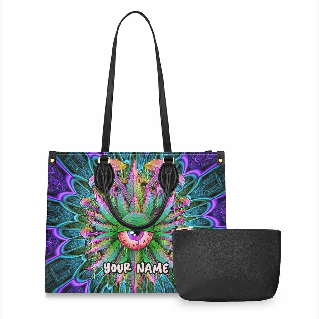 Magic Leaf Magic Eye - Personalized Weed Leather Handbag