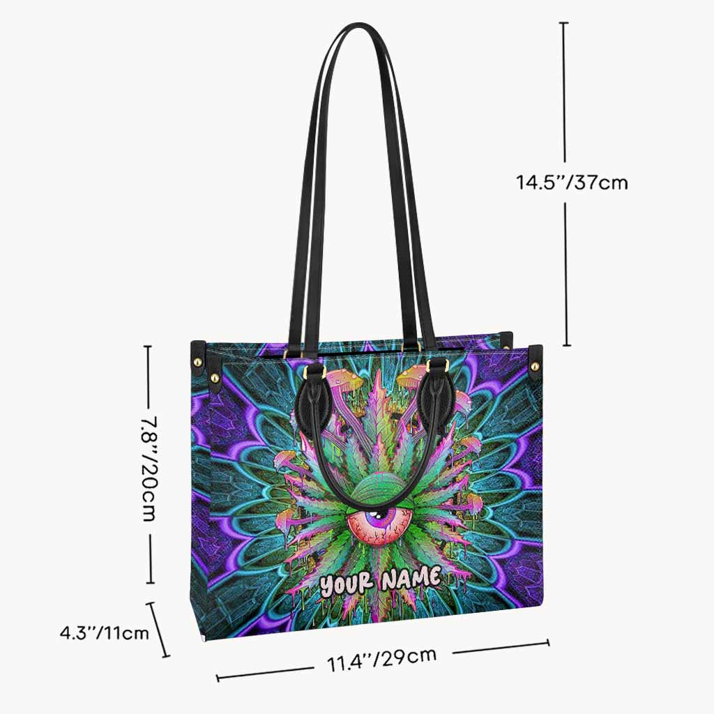 Magic Leaf Magic Eye - Personalized Weed Leather Handbag