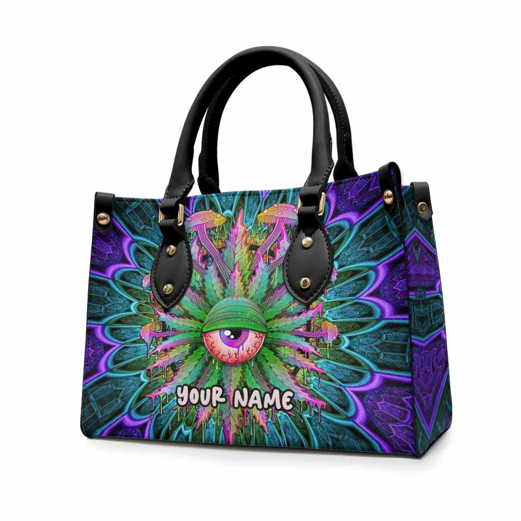 Magic Leaf Magic Eye - Personalized Weed Leather Handbag