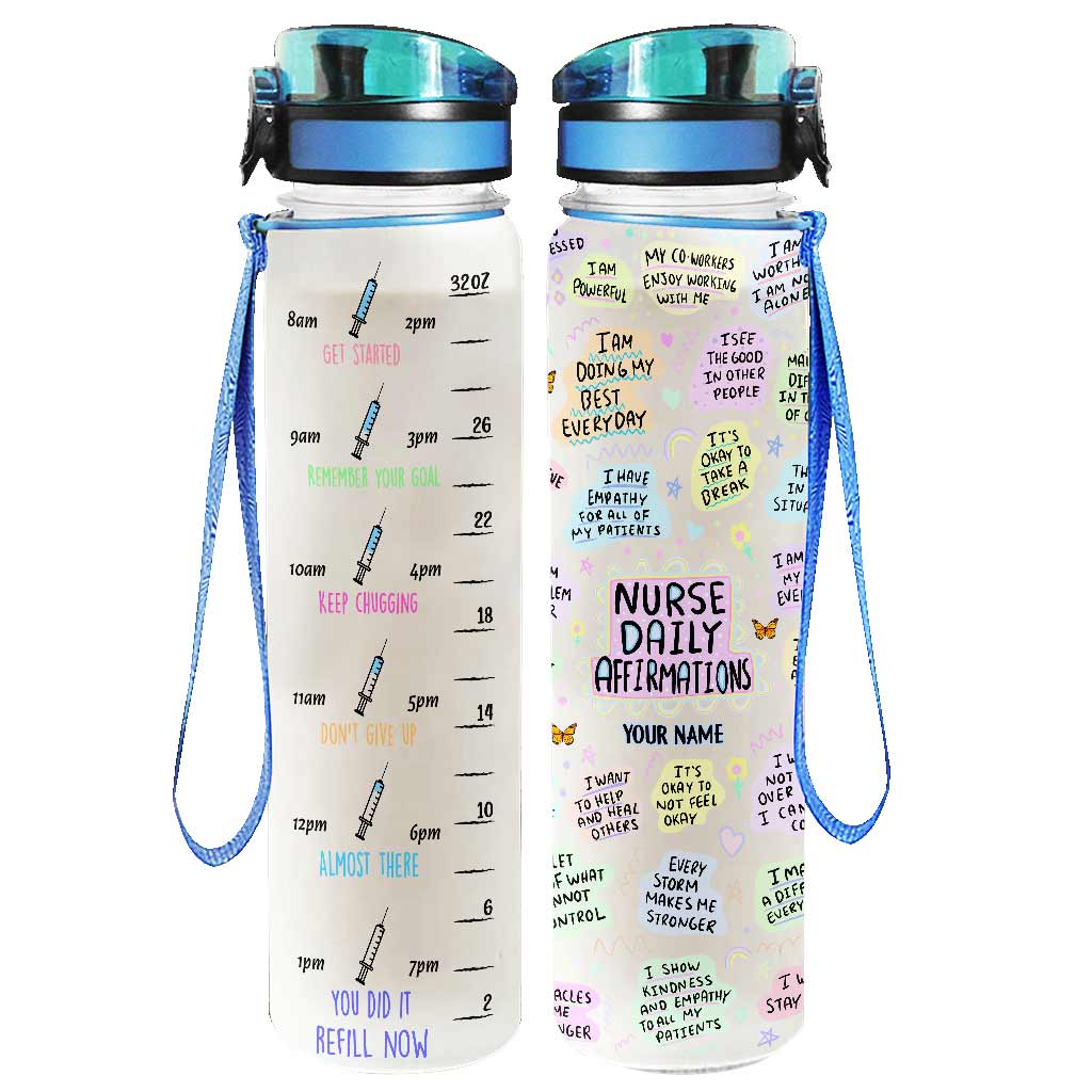 Nurse Daily Affirmation - Personalized Nurse Water Tracker Bottle