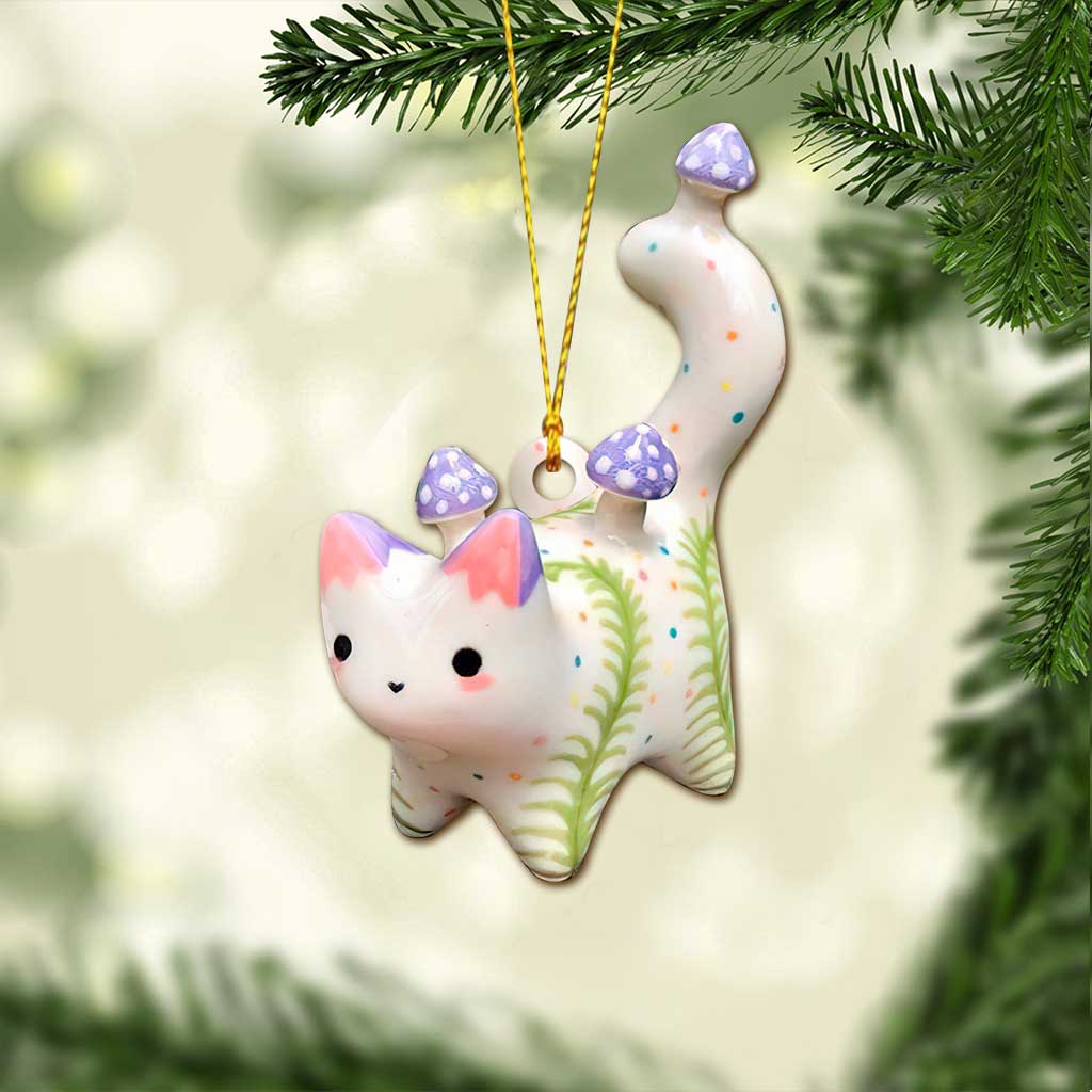 Cute Cat - Christmas Ornament With 3D Pattern Print (Printed On Both Sides)