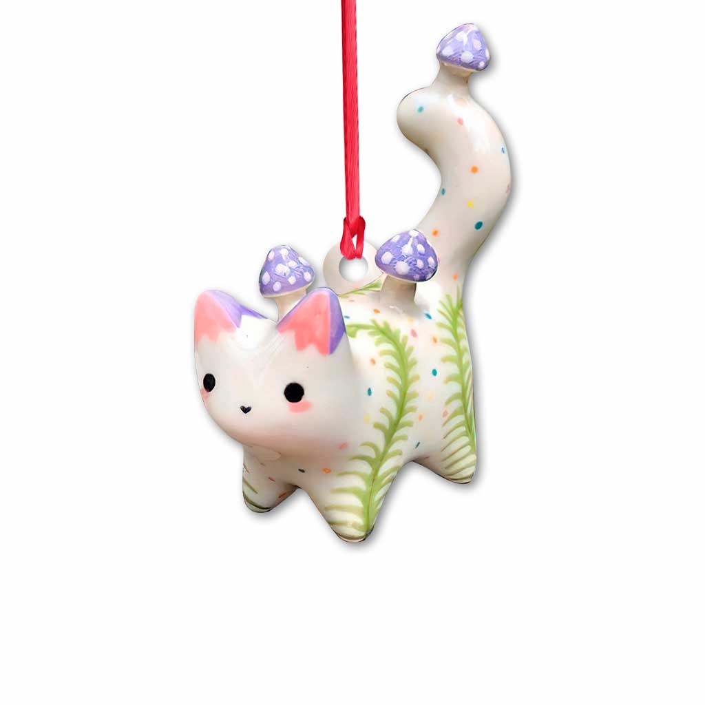 Cute Cat - Christmas Ornament With 3D Pattern Print (Printed On Both Sides)