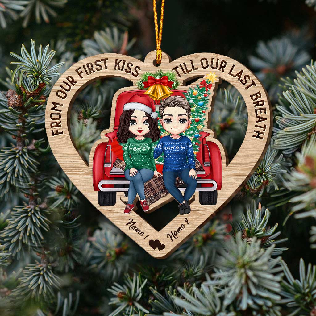From Our First Kiss Till Our Last Breath - Personalized Christmas Couple Ornament