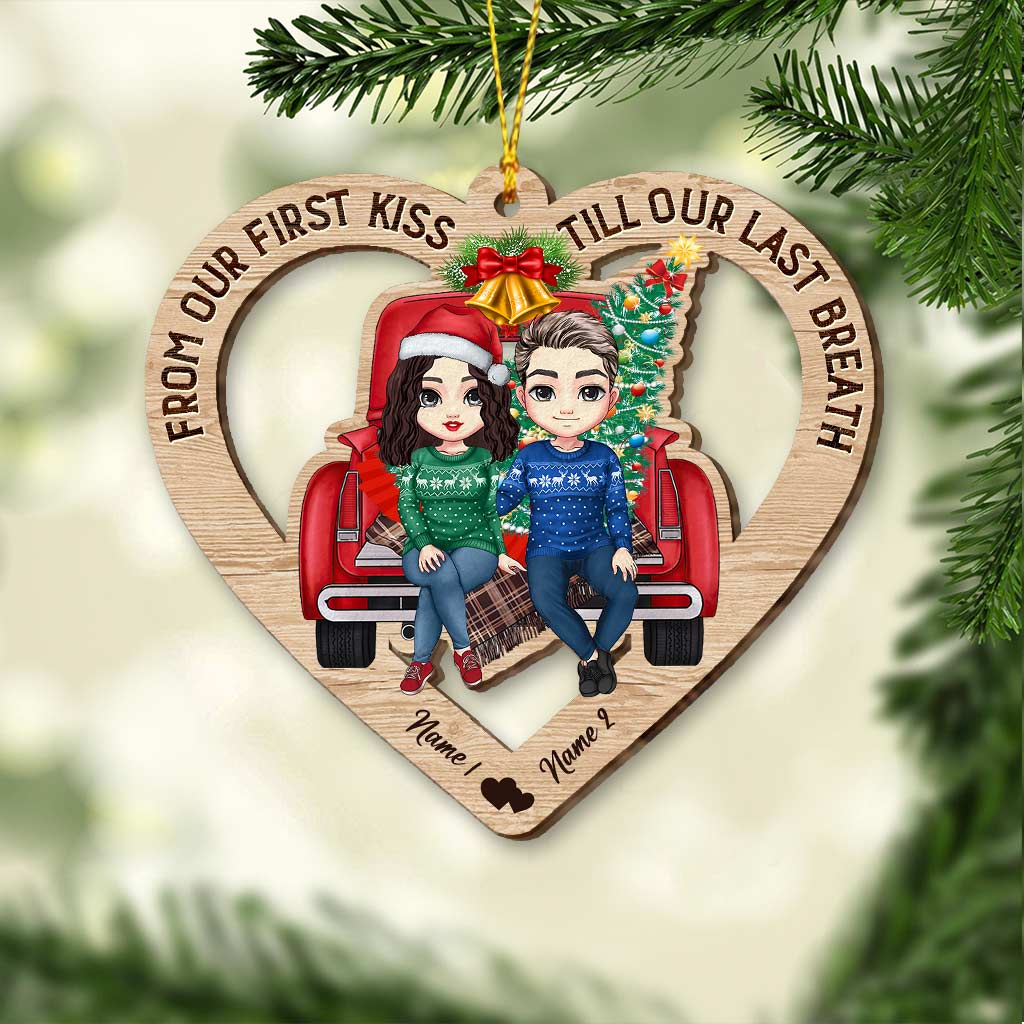 From Our First Kiss Till Our Last Breath - Personalized Christmas Couple Ornament