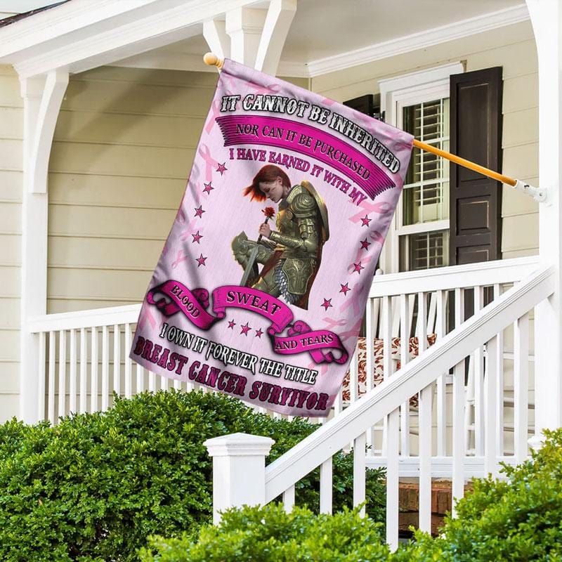 Blood Sweat And Tears - Breast Cancer Awareness House Flag 0822