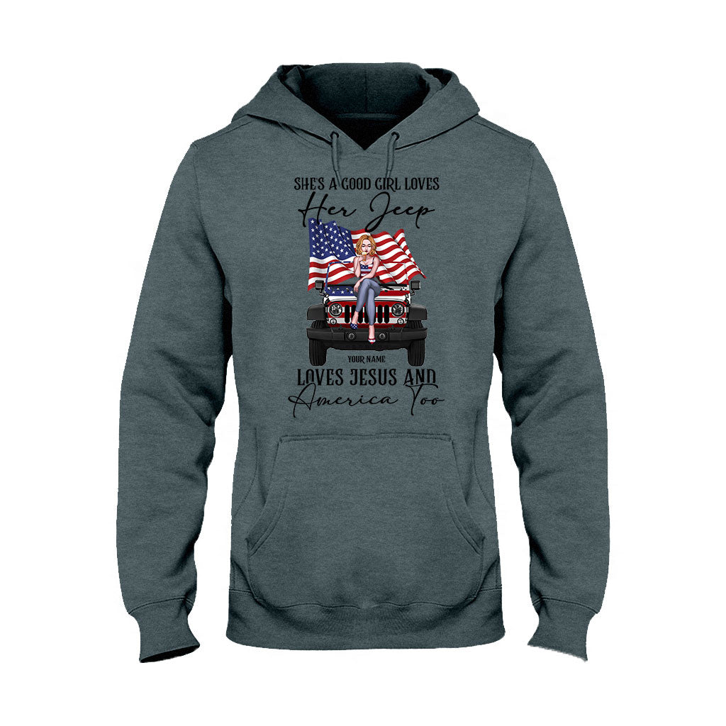 She's A Good Girl Loves Her Jp - Personalized Independence Day Car T-shirt and Hoodie