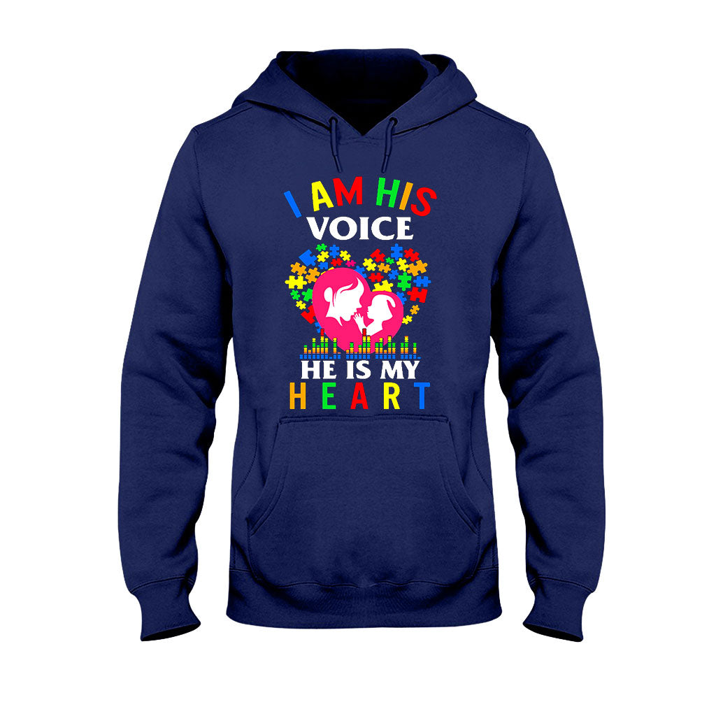 I Am His Voice He Is My Heart - Autism Awareness T-shirt and Hoodie 112021