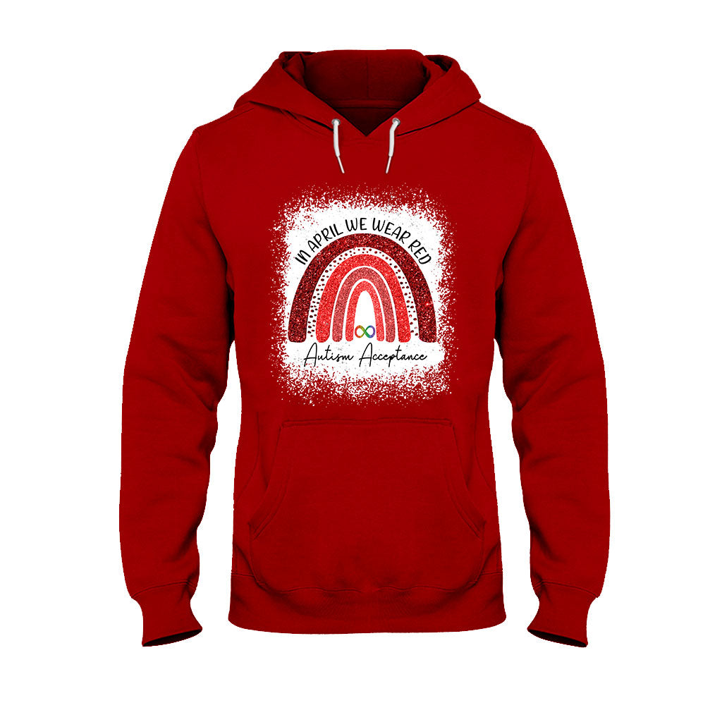 In April We Wear Red - Autism Awareness T-shirt and Hoodie 1121