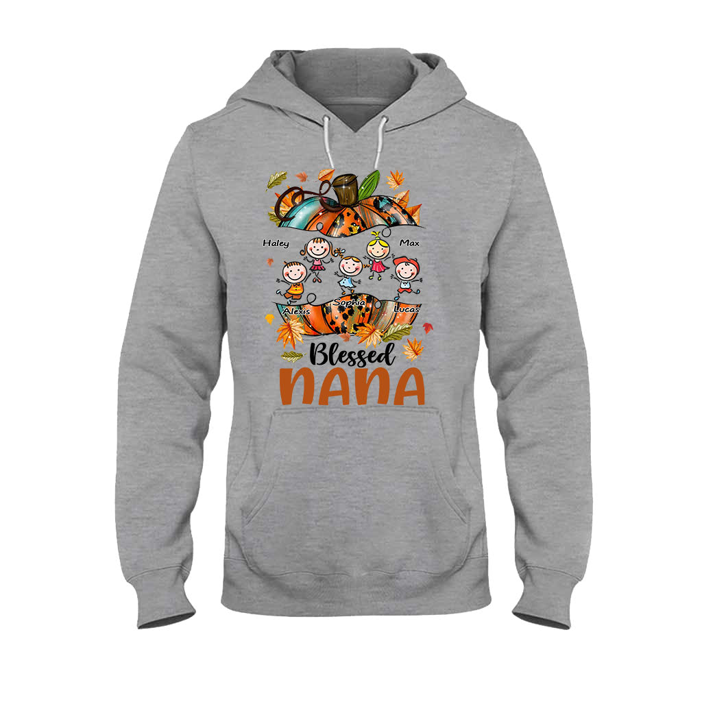 Blessed Nana - Personalized Thanksgiving Grandma T-shirt and Hoodie