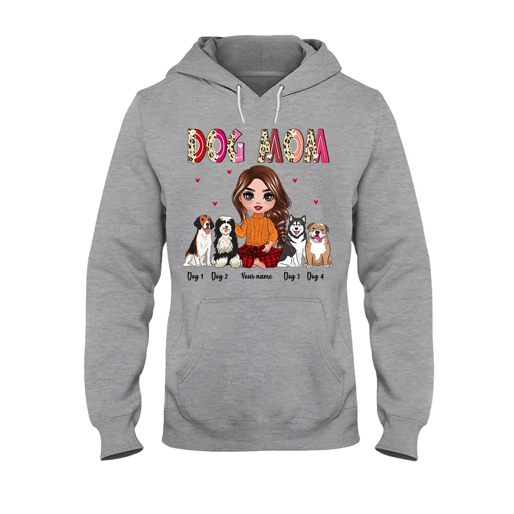 Mom Grandma Sitting With Dog - Personalized Dog T-shirt and Hoodie