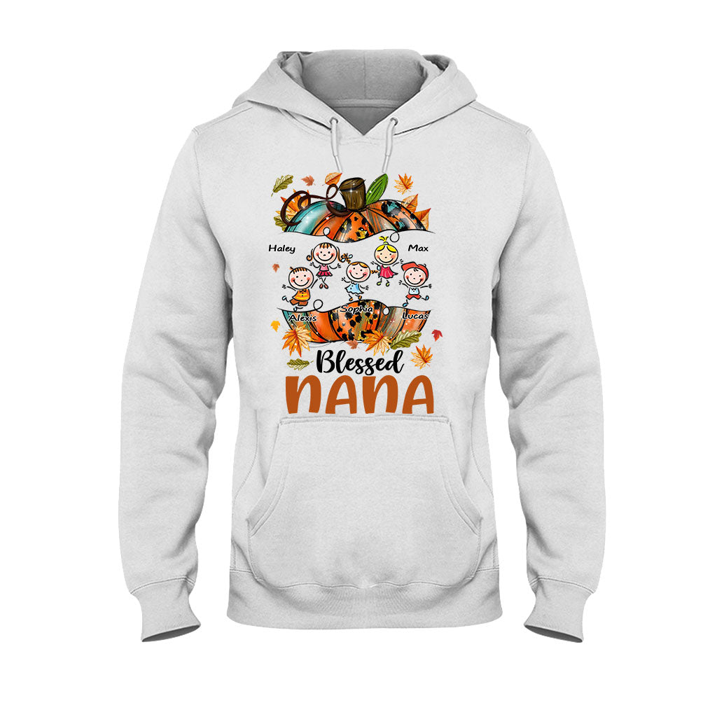 Blessed Nana - Personalized Thanksgiving Grandma T-shirt and Hoodie