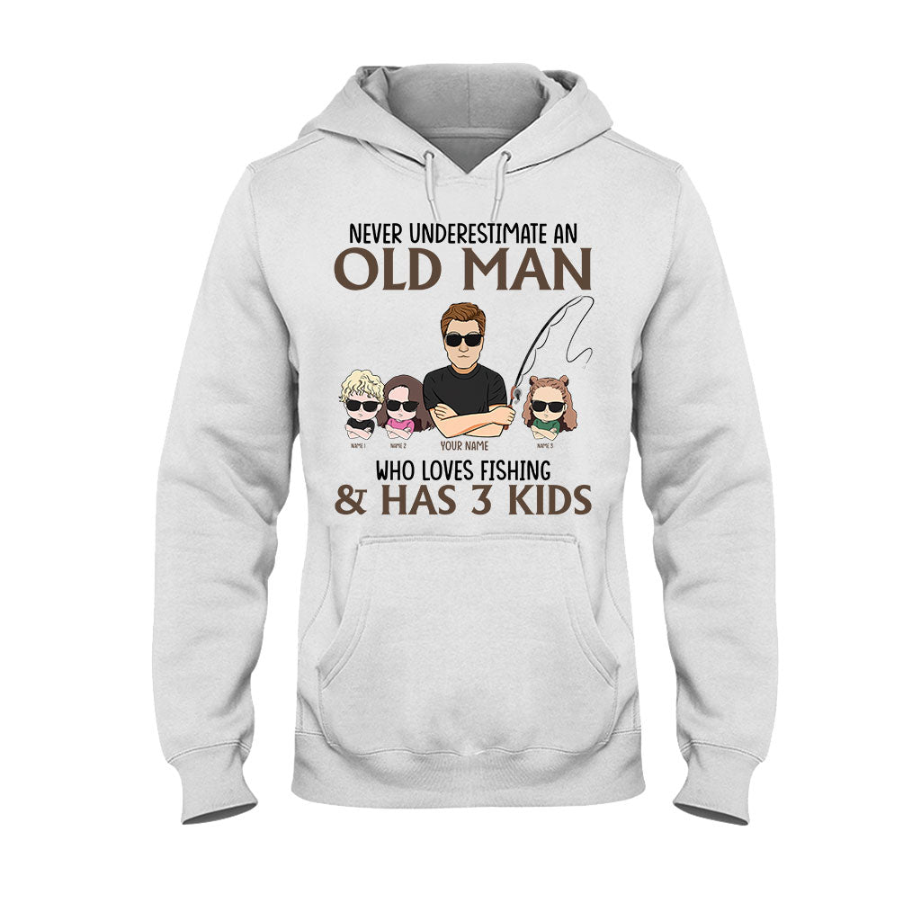 Never Underestimate An Old Man Who Loves Fishing - Personalized Father's Day T-shirt and Hoodie