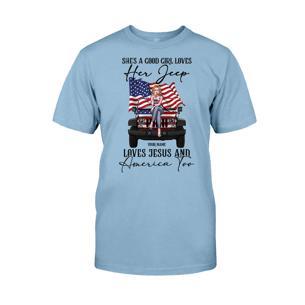 She's A Good Girl Loves Her Jp - Personalized Independence Day Car T-shirt and Hoodie