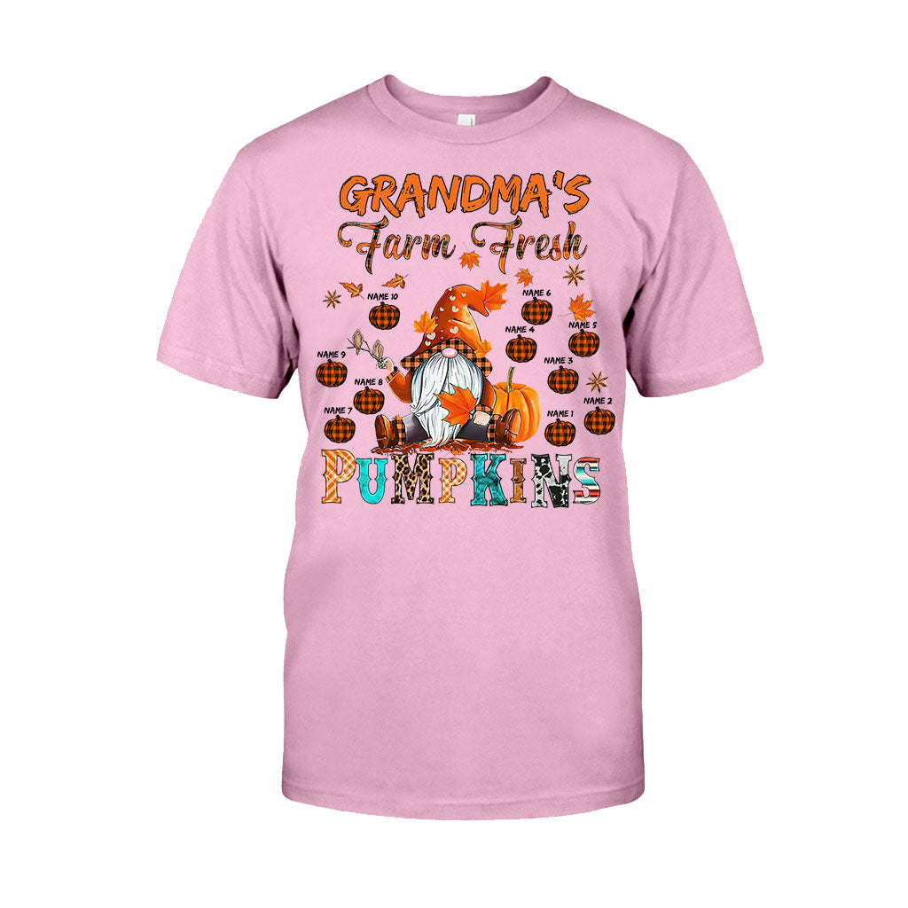 Grandma's Farm Fresh Pumpkin - Personalized Fall Grandma T-shirt And Hoodie