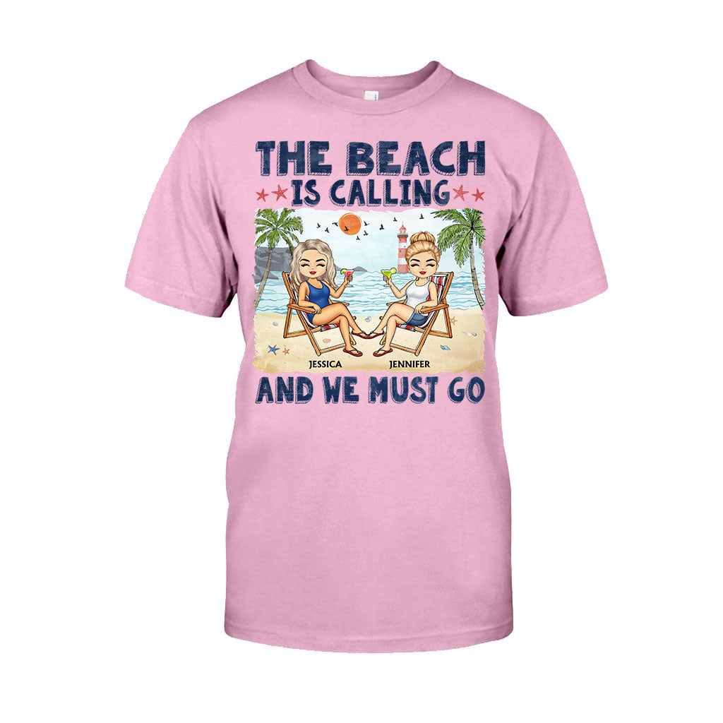 The Beach Is Calling And We Must Go Best Friends - Personalized Bestie T-shirt and Hoodie