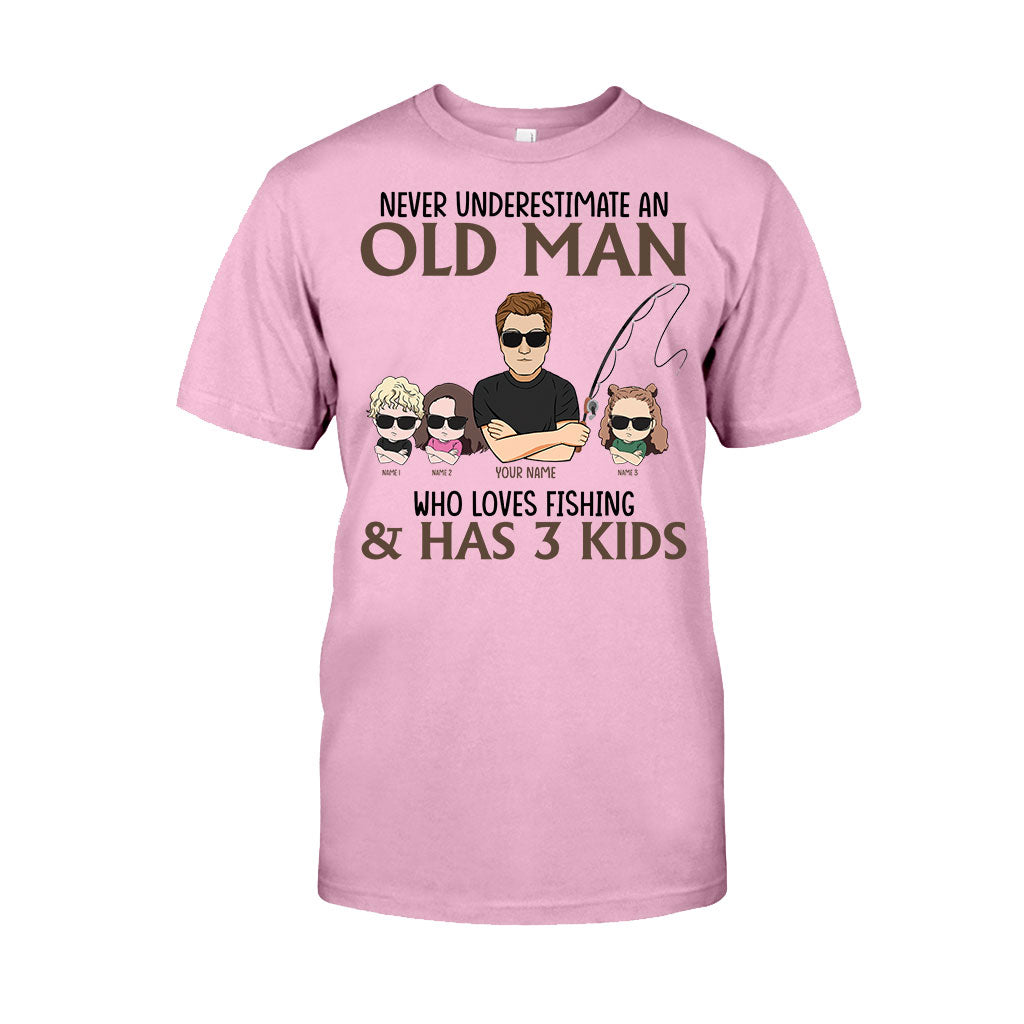 Never Underestimate An Old Man Who Loves Fishing - Personalized Father's Day T-shirt and Hoodie