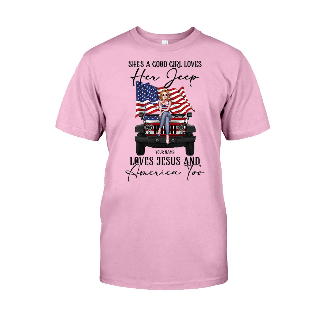 She's A Good Girl Loves Her Jp - Personalized Independence Day Car T-shirt and Hoodie