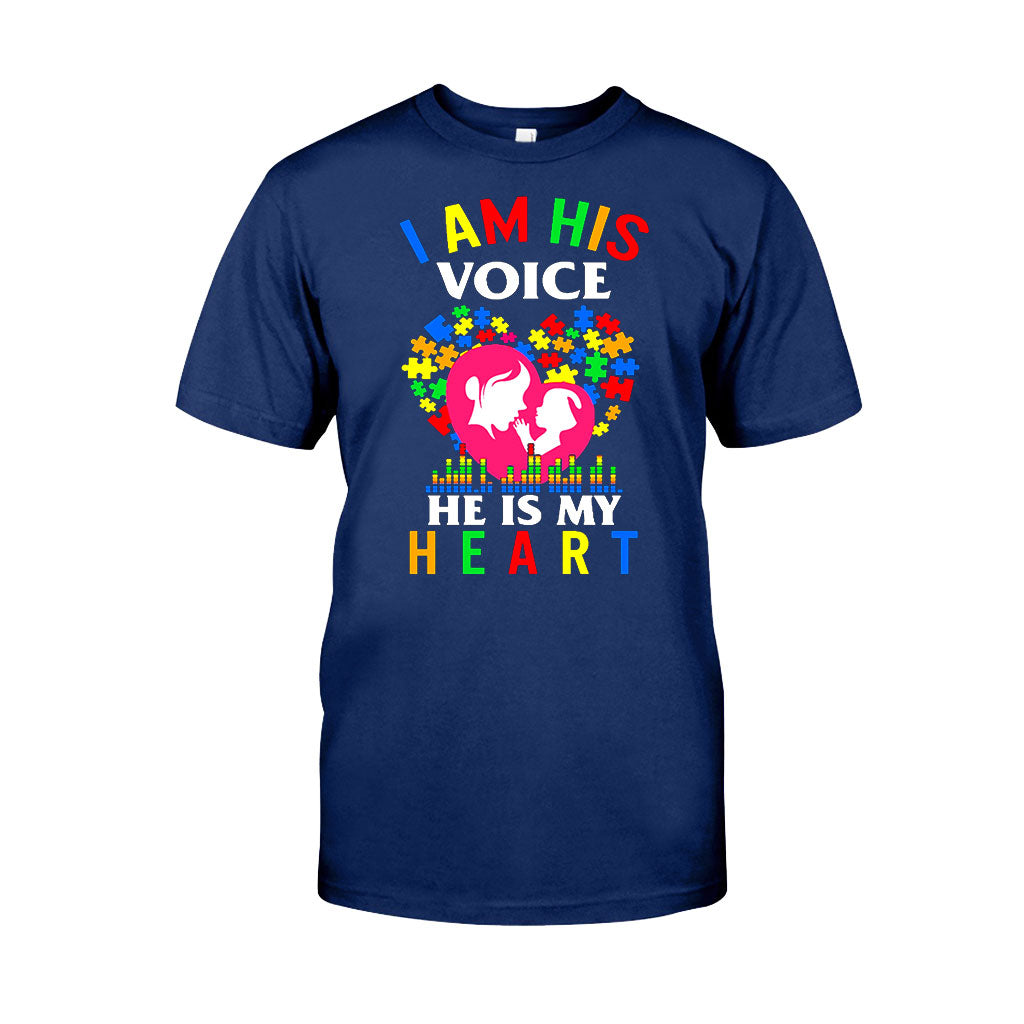 I Am His Voice He Is My Heart - Autism Awareness T-shirt and Hoodie 112021