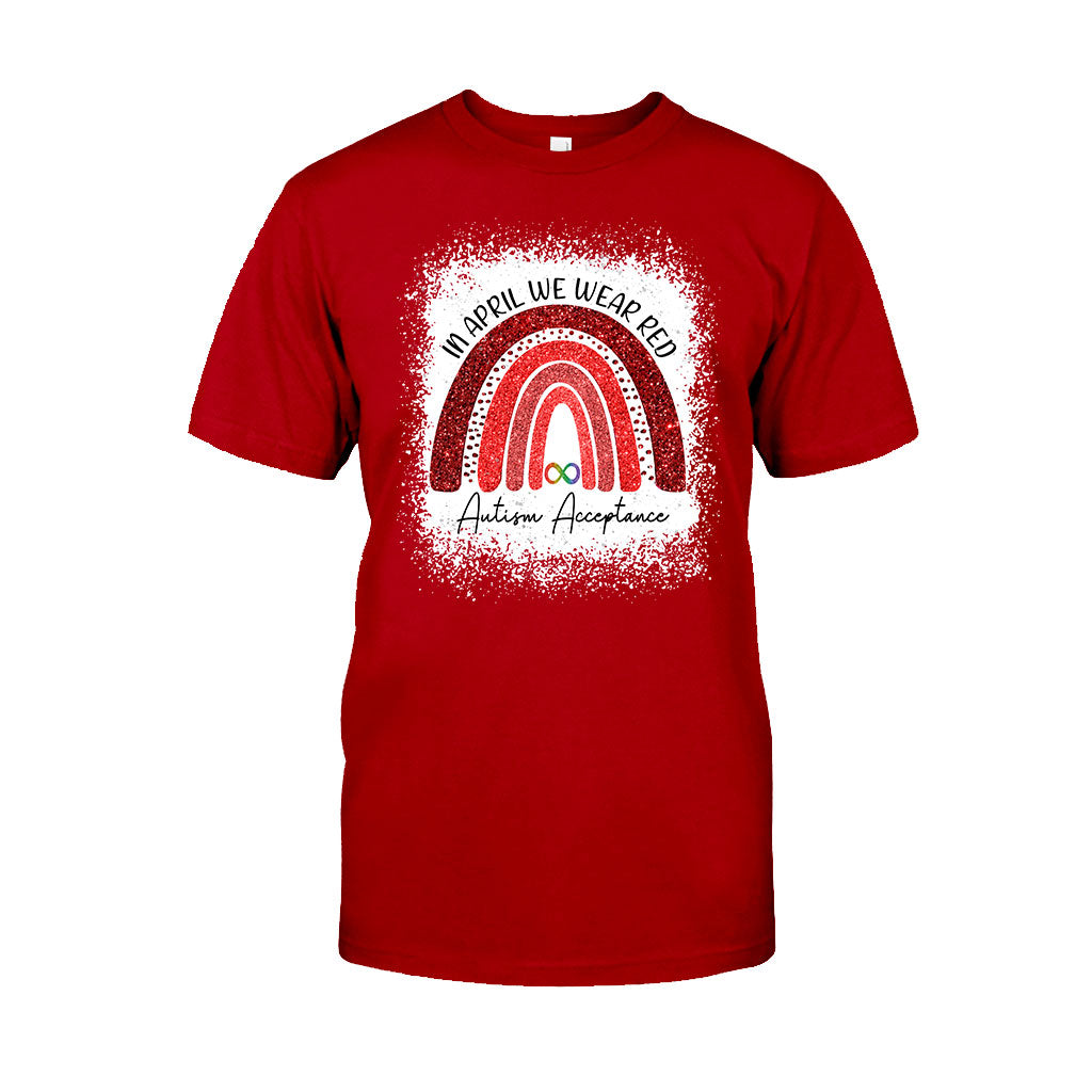 In April We Wear Red - Autism Awareness T-shirt and Hoodie 1121