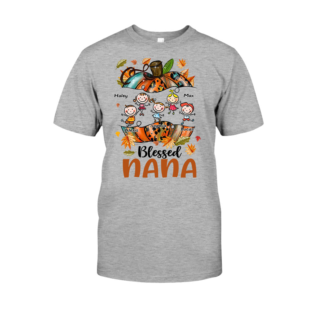 Blessed Nana - Personalized Thanksgiving Grandma T-shirt and Hoodie