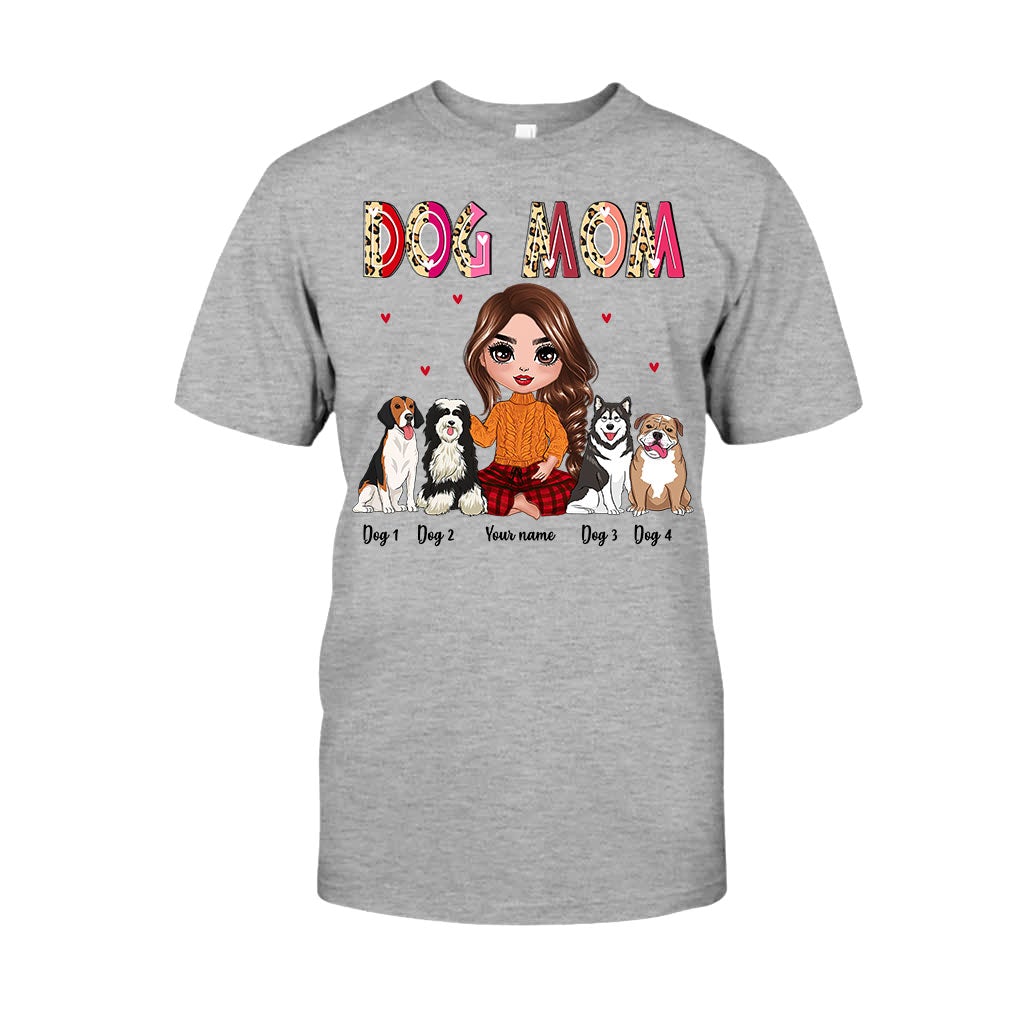 Mom Grandma Sitting With Dog - Personalized Dog T-shirt and Hoodie