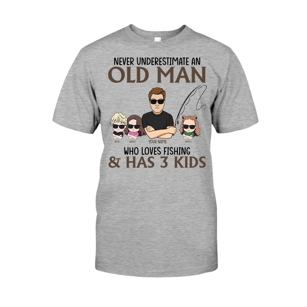 Never Underestimate An Old Man Who Loves Fishing - Personalized Father's Day T-shirt and Hoodie