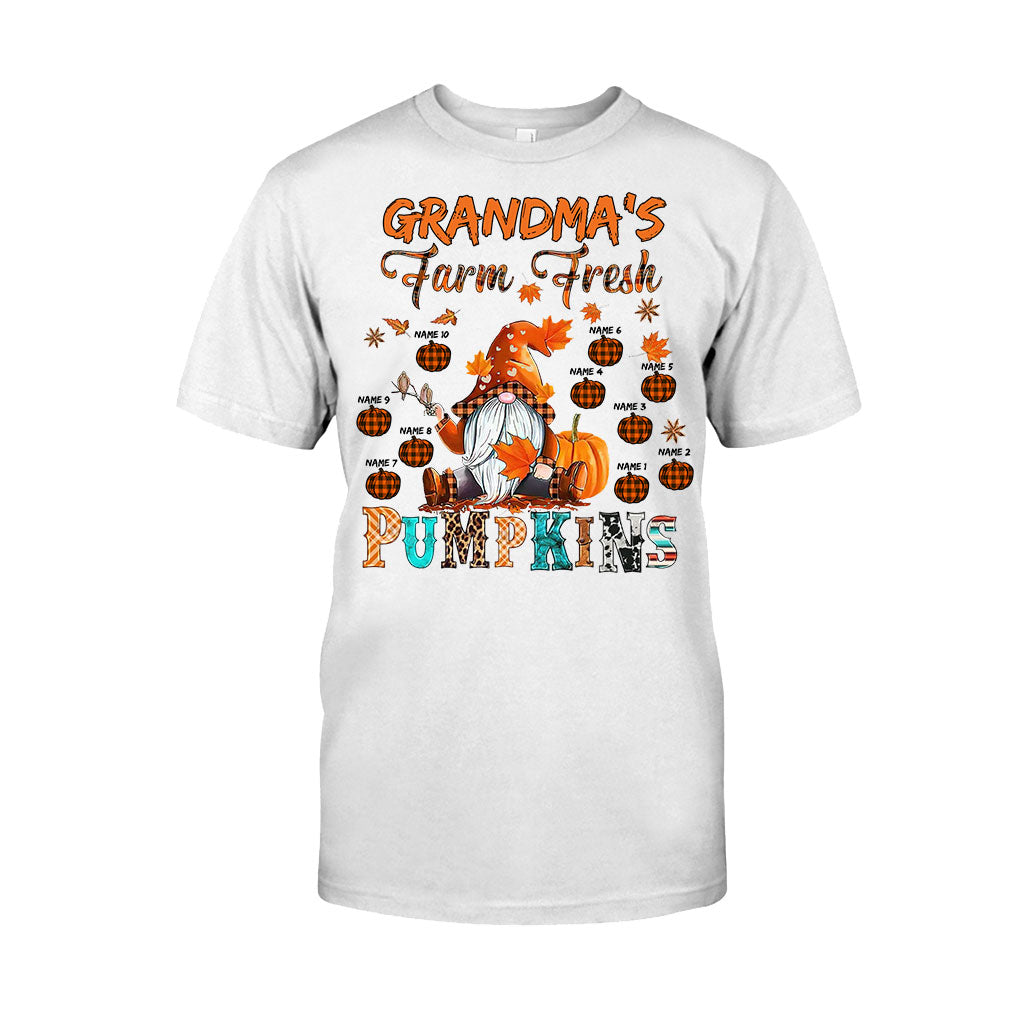 Grandma's Farm Fresh Pumpkin - Personalized Fall Grandma T-shirt And Hoodie