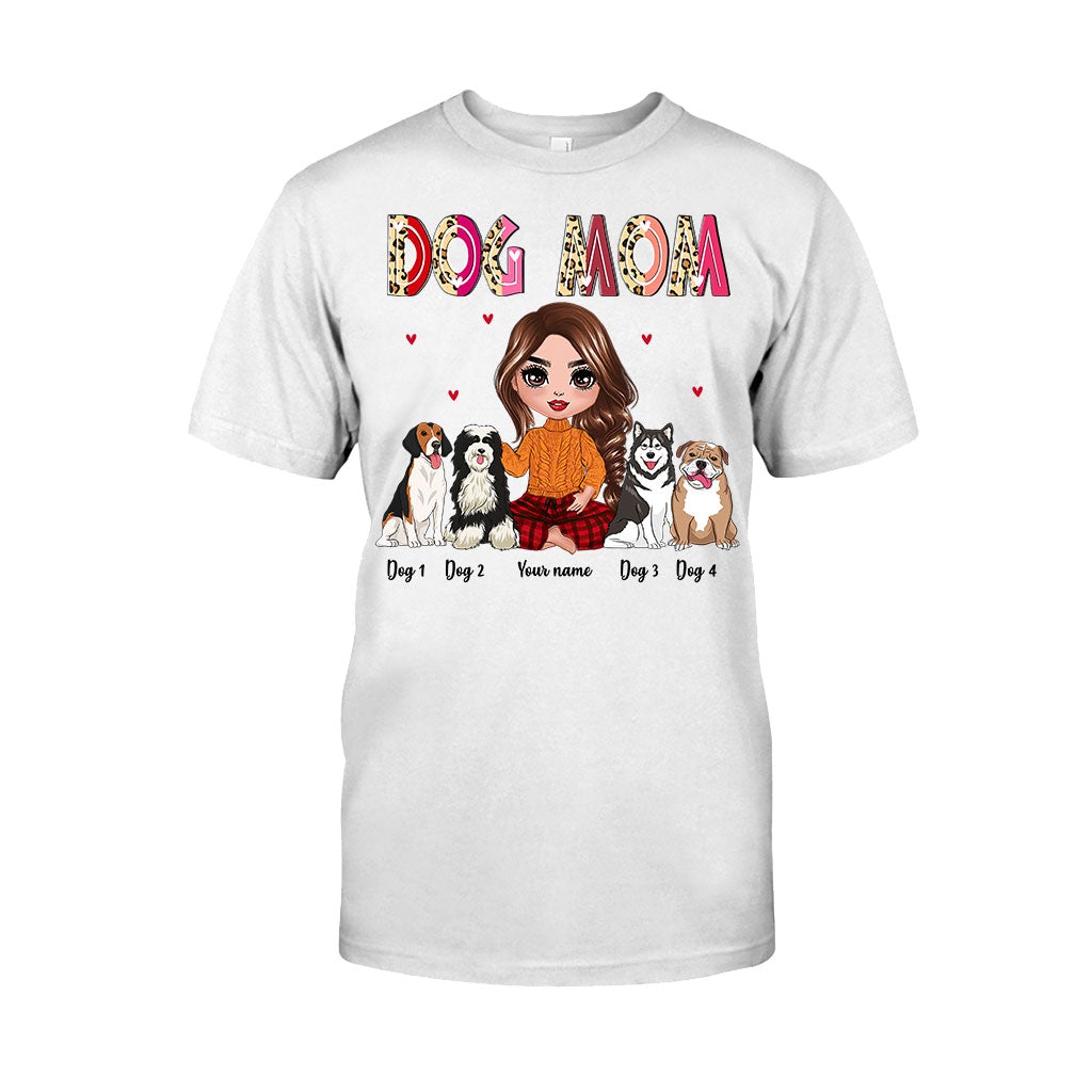 Mom Grandma Sitting With Dog - Personalized Dog T-shirt and Hoodie